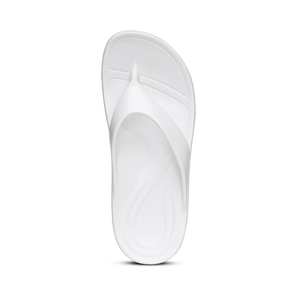 Aetrex Women's Maui Flip Flops - White | USA 19ZMRRH